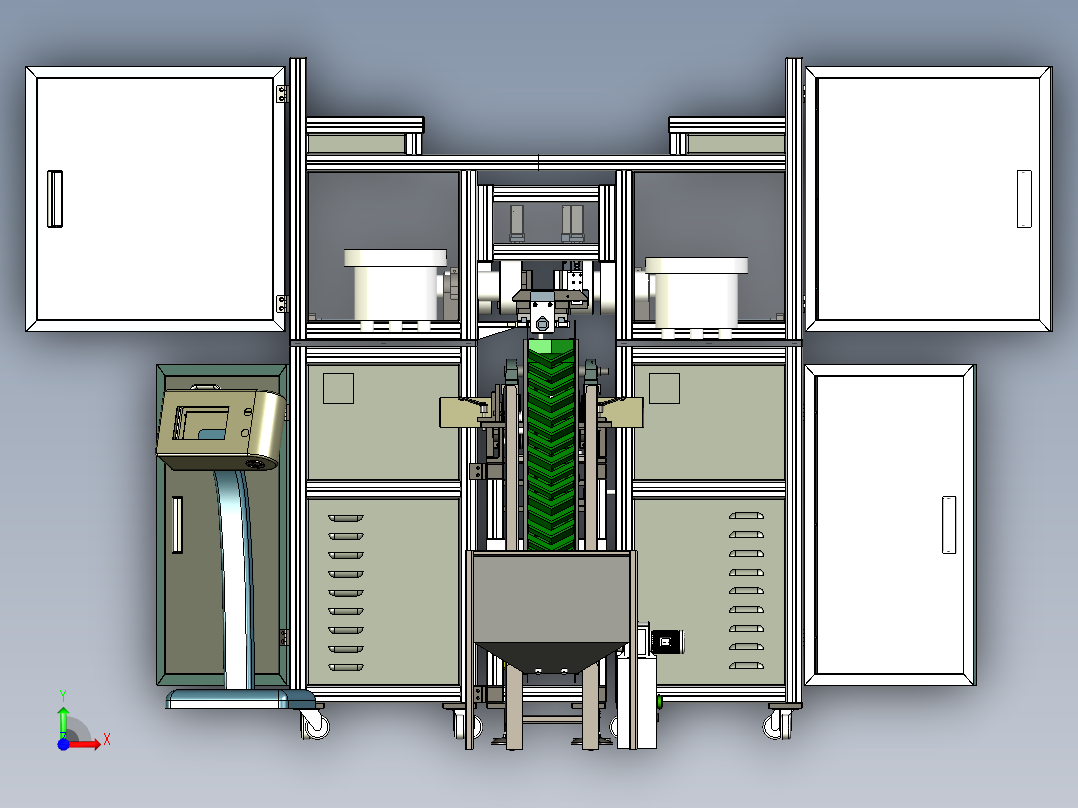 双头组装旋熔机（自动组装机+热熔设备）前视图