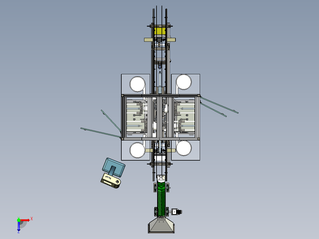双头组装旋熔机（自动组装机+热熔设备）俯视图