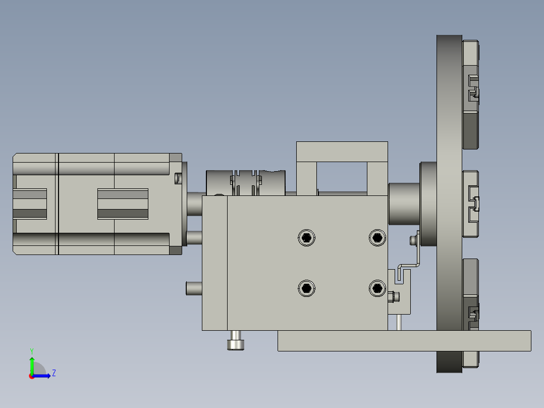 转盘装配体左视图