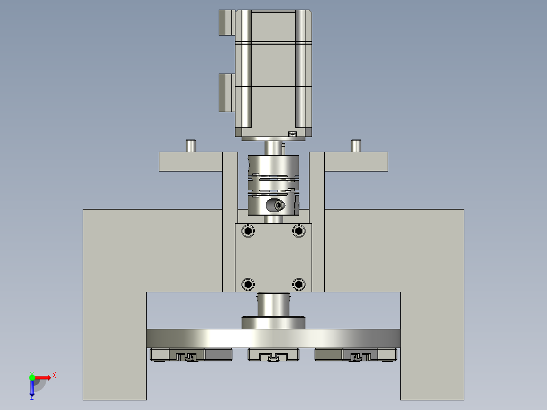 转盘装配体俯视图