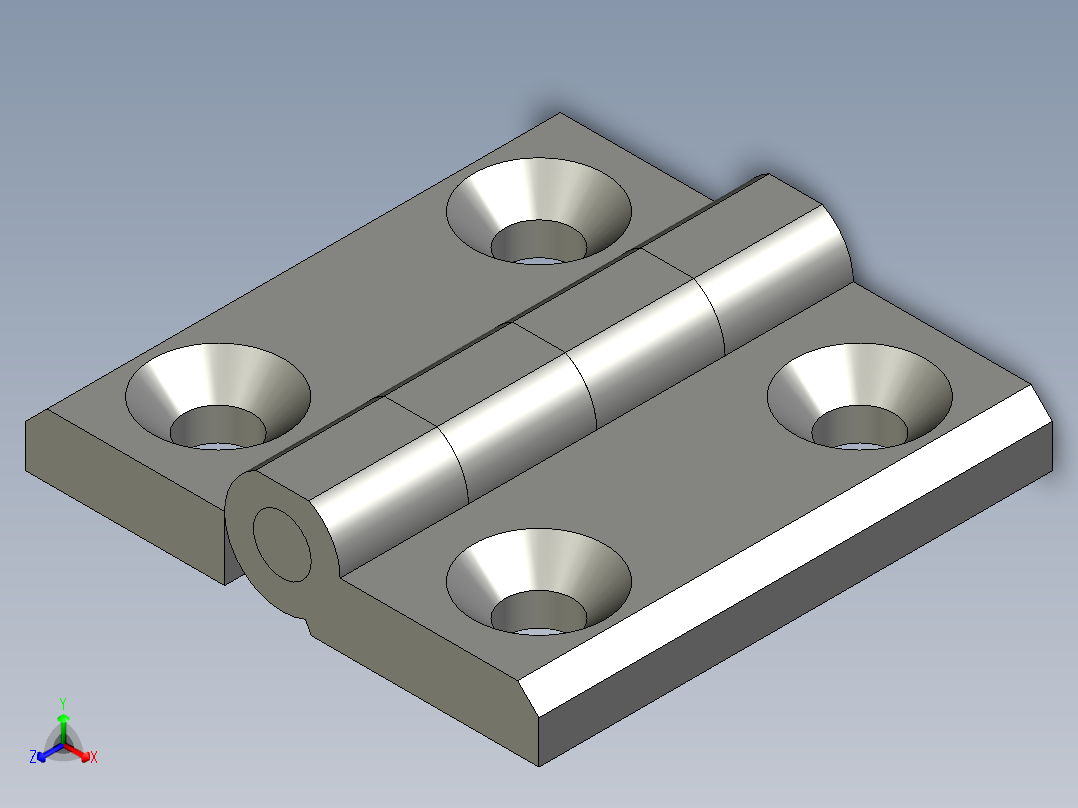 铸造型工业铰链HEZY40正等轴测图