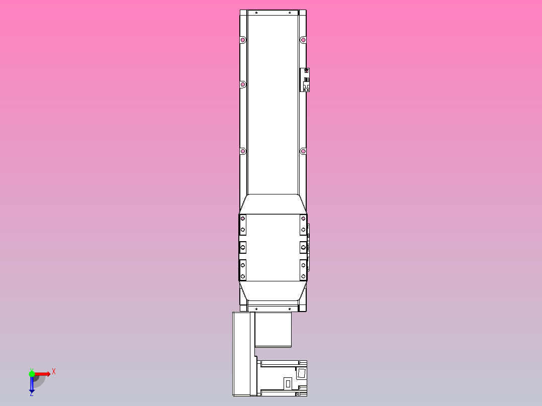 机器人皮带驱动直线轴TPA-GCB-150-P80-L350-QL-M75-N3俯视图
