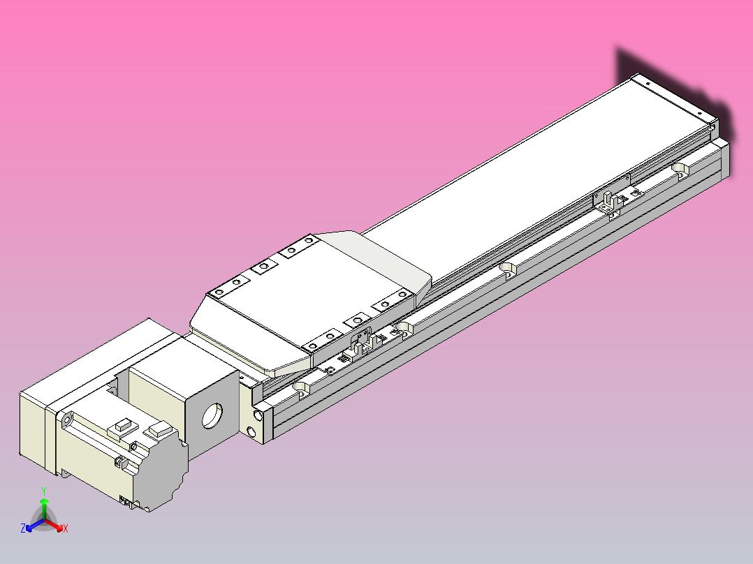 机器人皮带驱动直线轴TPA-GCB-150-P80-L350-QL-M75-N3正等轴测图