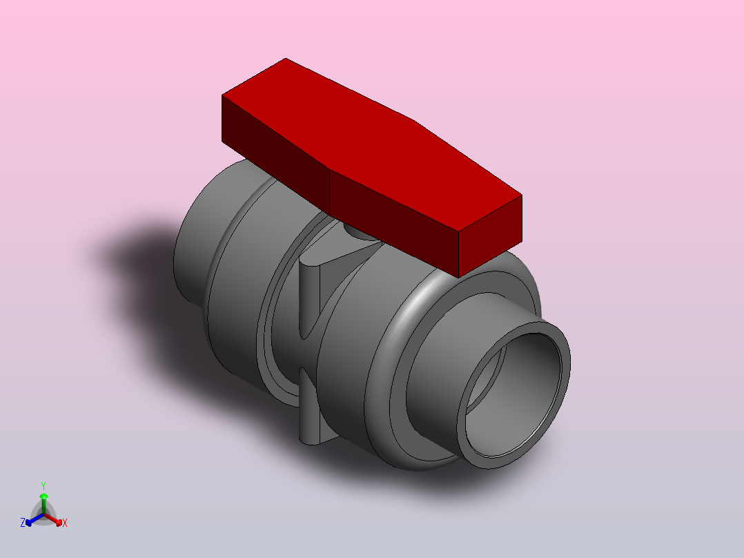 活接球阀-DN80正等轴测图