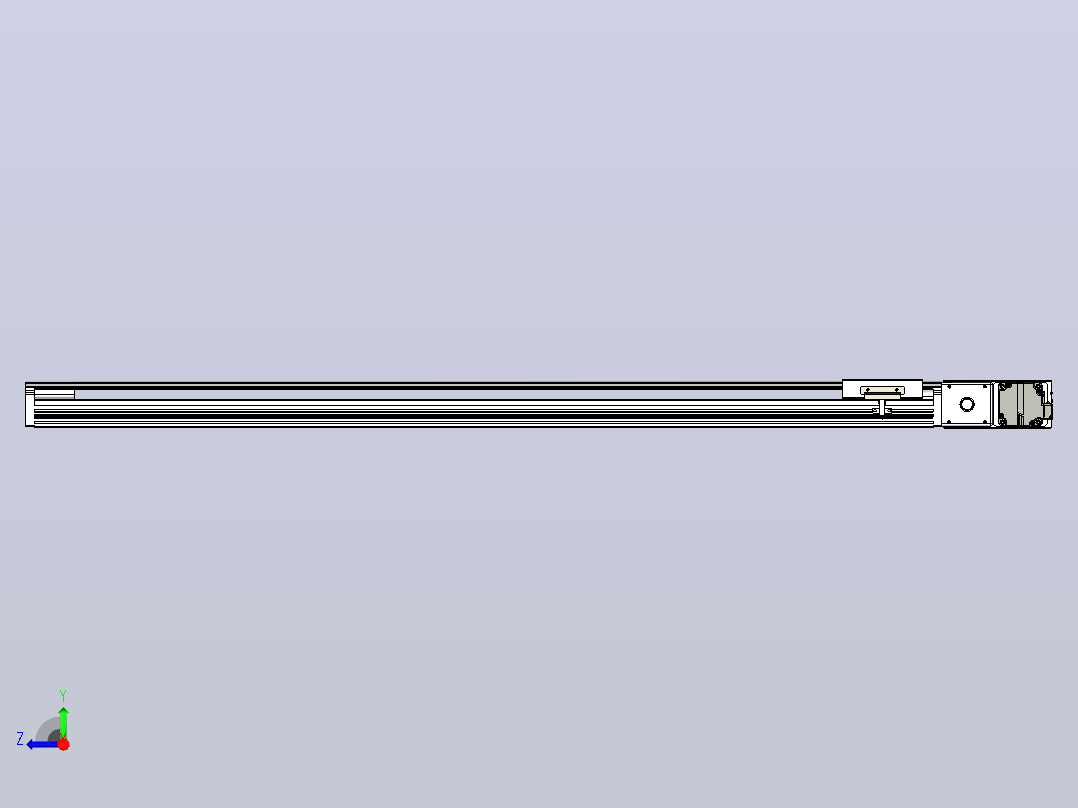 皮带直线轴半封闭可选导轨TPA-HNB-105D-90-L1050-MR-C-P20-N3右视图