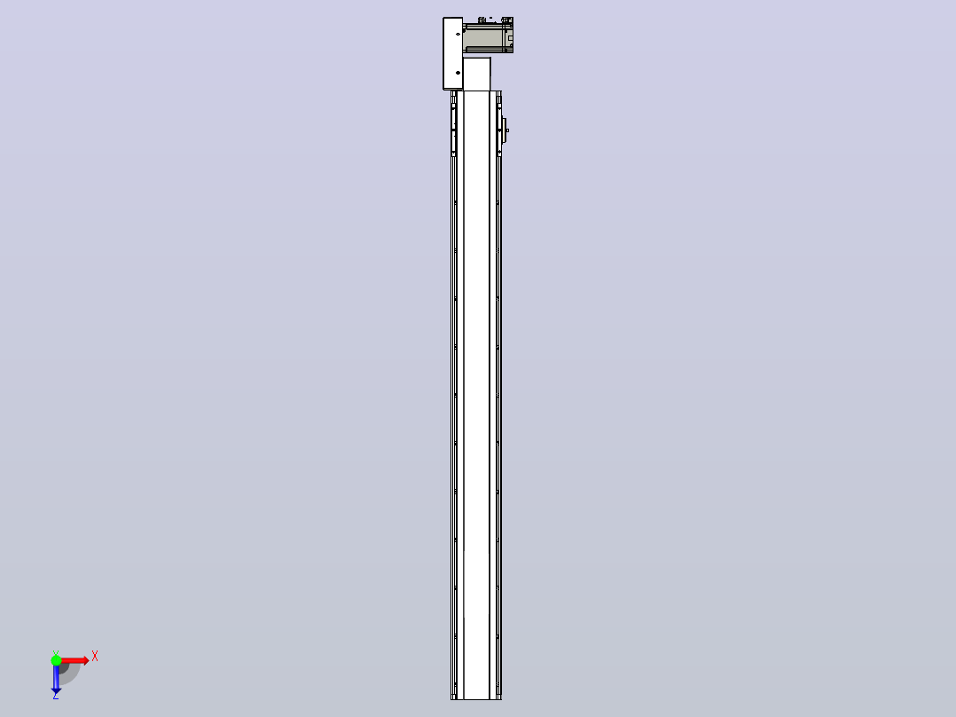 皮带直线轴半封闭可选导轨TPA-HNB-105D-90-L1050-MR-C-P20-N3俯视图