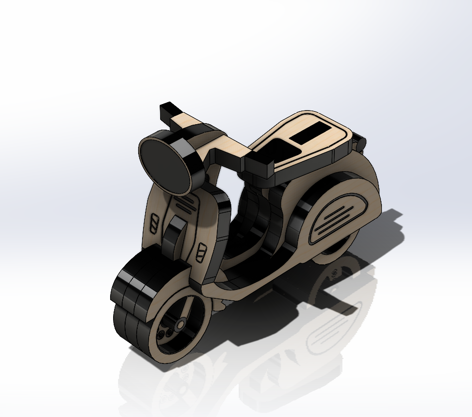 CNC激光切割机和3D打印摩托车模型套件 3D打印模型