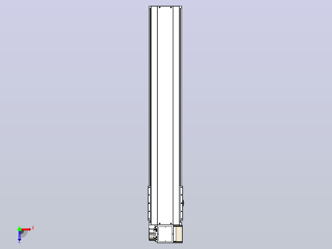 皮带直线轴半封闭可选导轨TPA-HNB-220D-176-L1050-RP-Y-P1K-N3俯视图