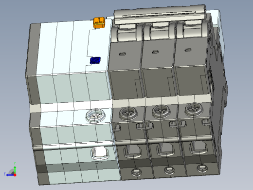 NXBFLE-32 3P&amp;N剩余电流动作断路器三维模型202202右视缩略图