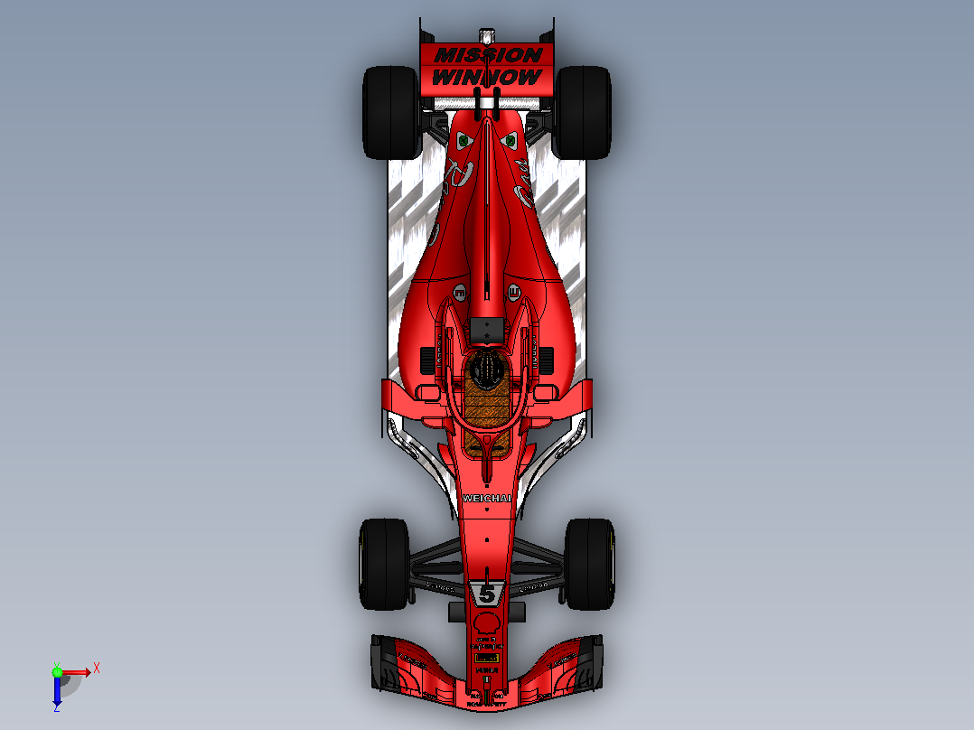 F1法拉利SF71H俯视图