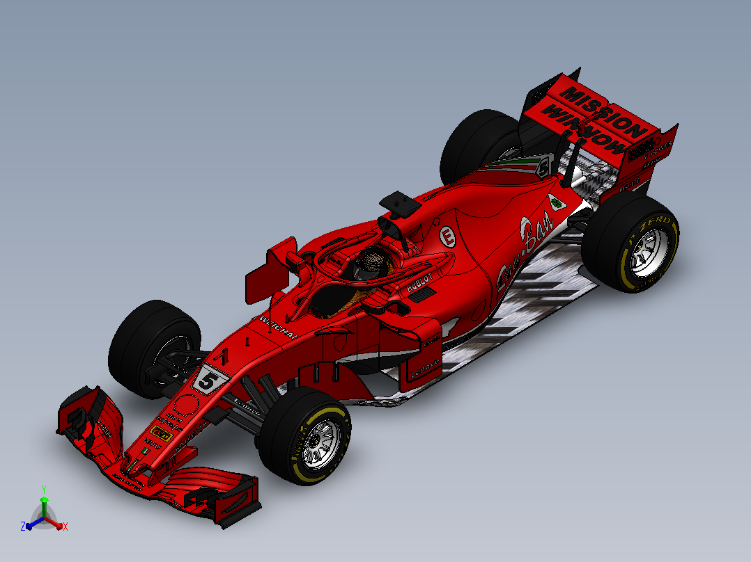 F1法拉利SF71H正等轴测图