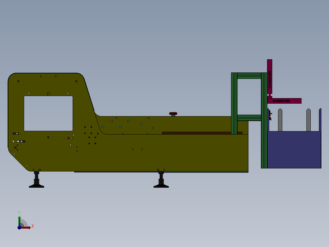 非标分页机3D图纸前视图