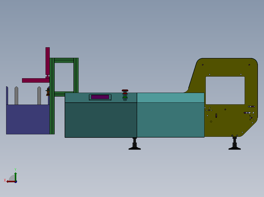 非标分页机3D图纸后视图