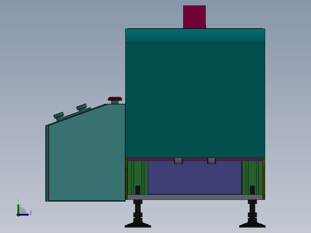 非标分页机3D图纸左视图