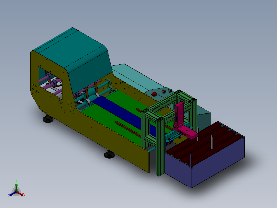 非标分页机3D图纸正等轴测图