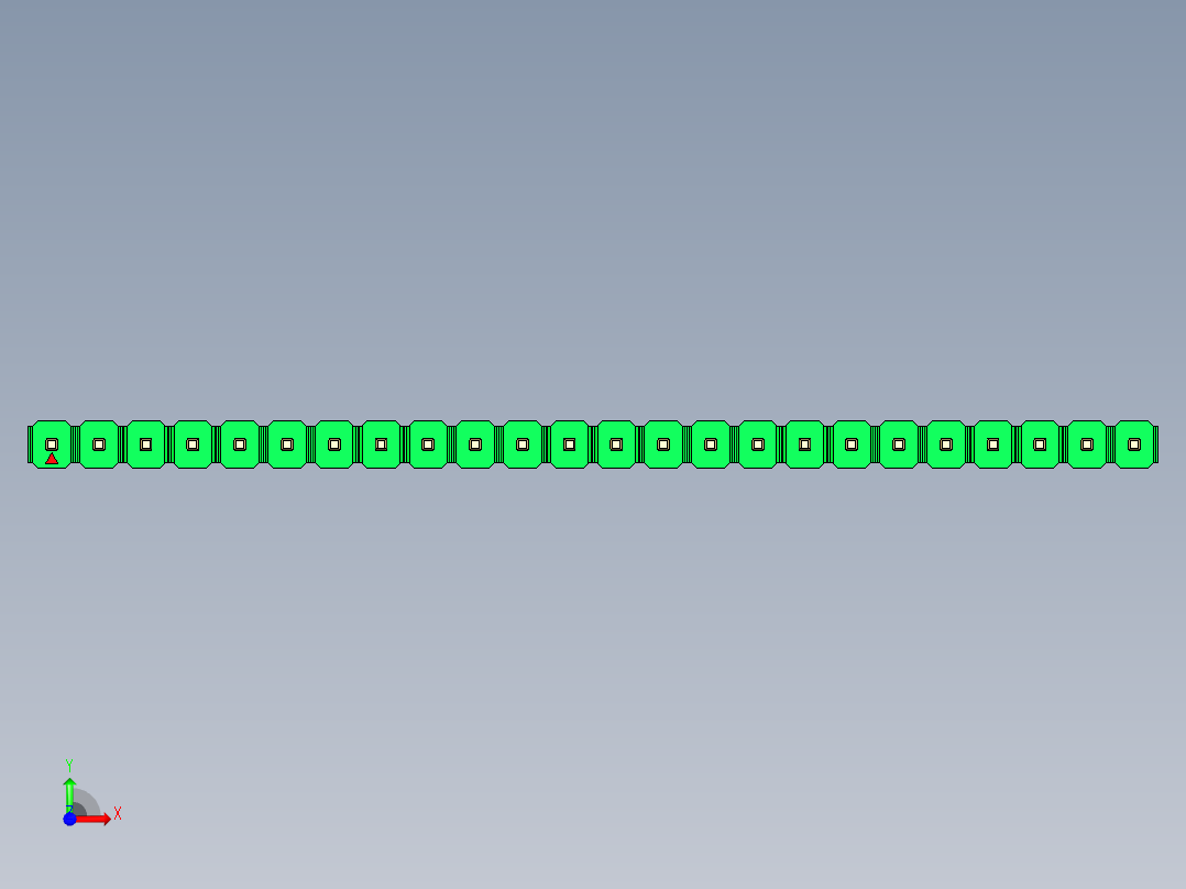 彩色公头100mil（2.54mm）系列-DS1021_green_1x24p_100mil_Type1_rev1.0前视图