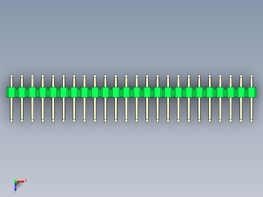 彩色公头100mil（2.54mm）系列-DS1021_green_1x24p_100mil_Type1_rev1.0俯视缩略图