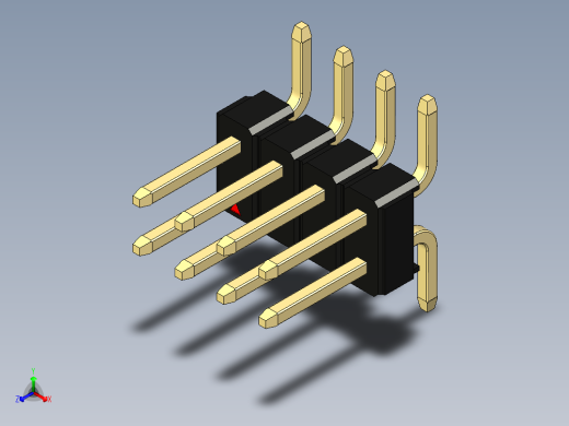 彩色公排针 100mil 2.54mm 系列-DS1022_black_08p_100mil_TypeSMT_rev1.0