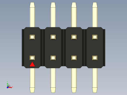 彩色公排针 100mil 2.54mm 系列-DS1022_black_08p_100mil_TypeSMT_rev1.0前视缩略图