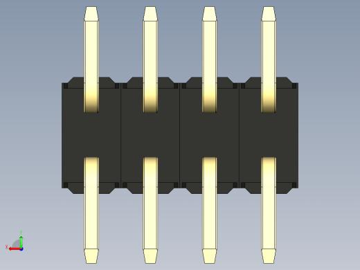 彩色公排针 100mil 2.54mm 系列-DS1022_black_08p_100mil_TypeSMT_rev1.0后视缩略图