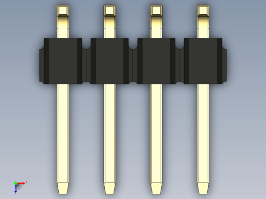 彩色公排针 100mil 2.54mm 系列-DS1022_black_08p_100mil_TypeSMT_rev1.0俯视缩略图