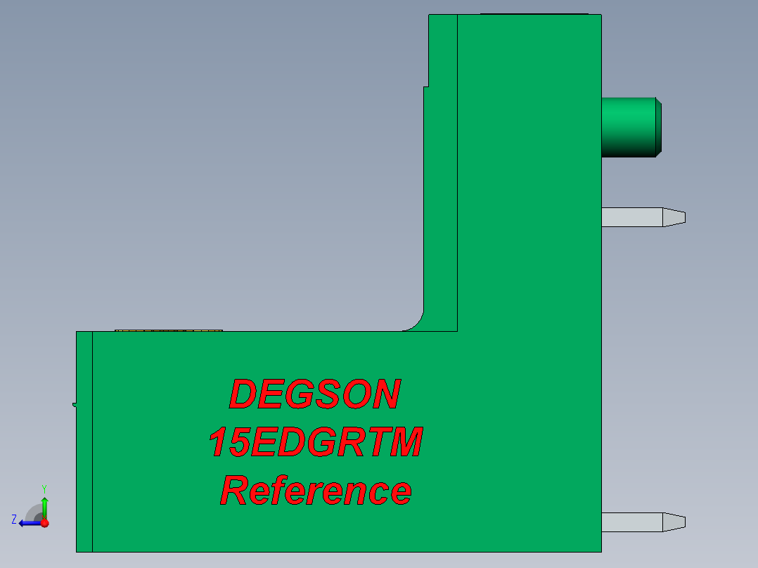DEGSON 15EDG（公头） 3.5mm 螺钉锁紧，插拔式接线端子 FullPack-15EDGRTM-3.5-xxP-14-00AH右视图