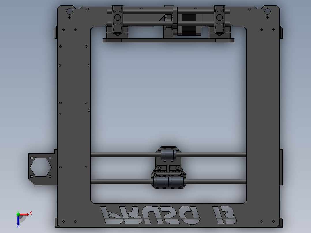 585自制CNC机床俯视图