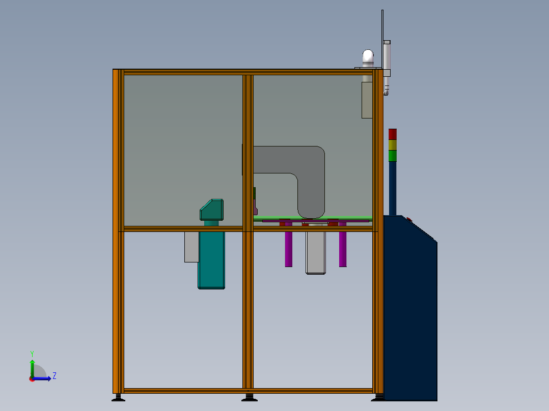 激光喷码自动化非标设备左视图