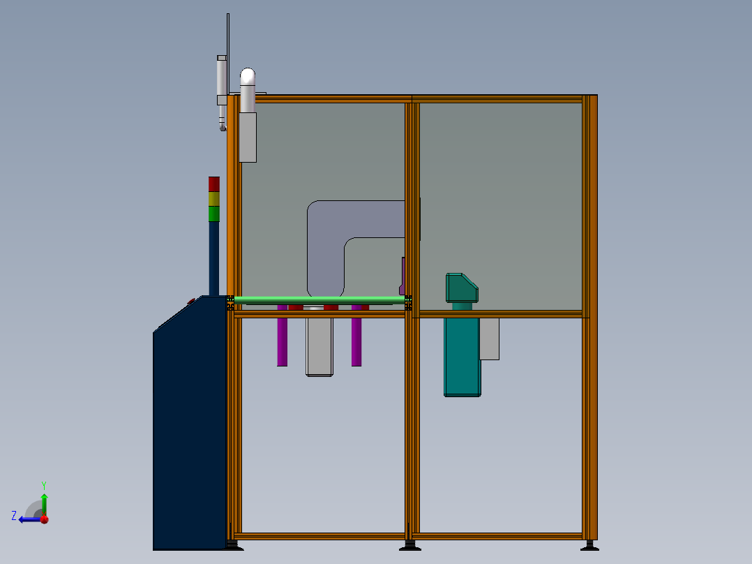 激光喷码自动化非标设备右视图