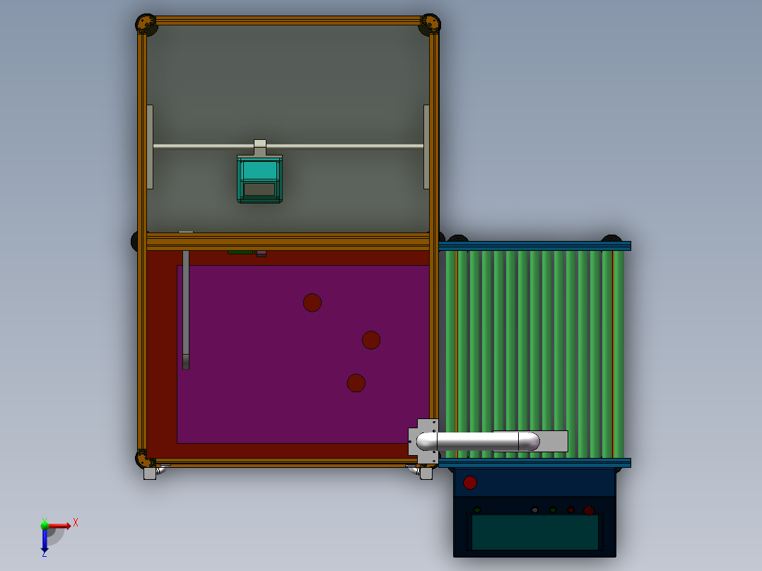 激光喷码自动化非标设备俯视图