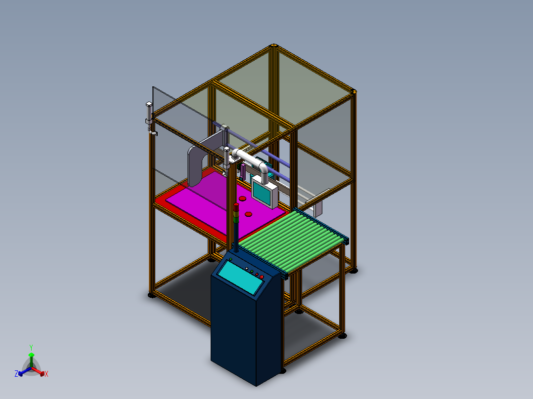 激光喷码自动化非标设备正等轴测图