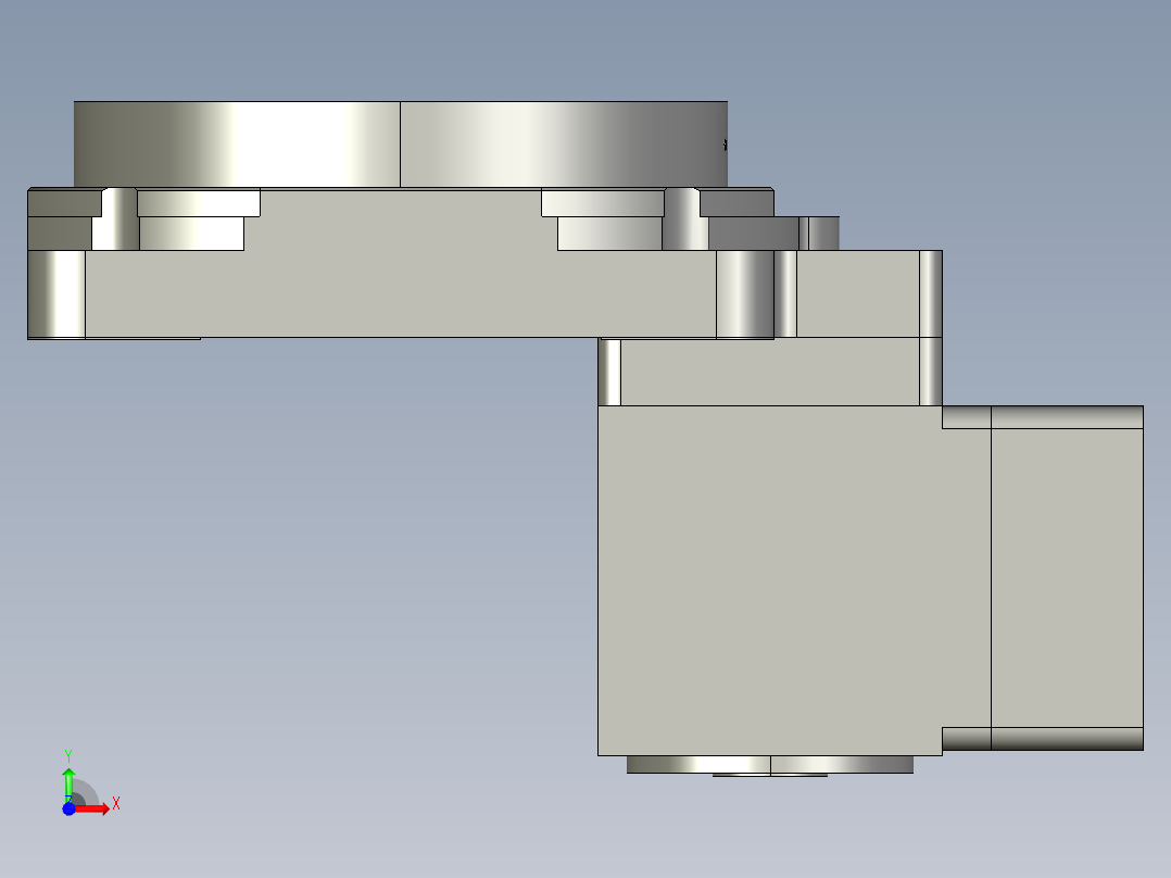 中空旋转平台KFN130-L2-L-30模型(14-30 50-3 4-4 - 前视图