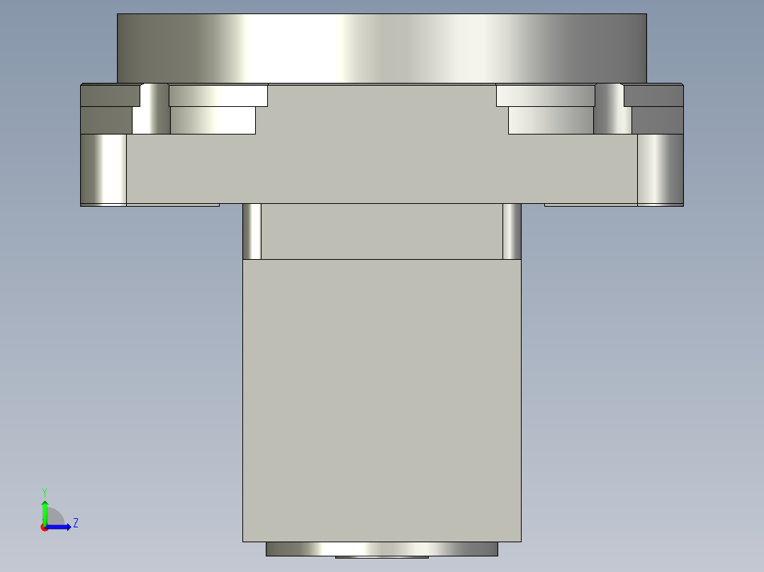 中空旋转平台KFN130-L2-L-30模型(14-30 50-3 4-4 - 左视图