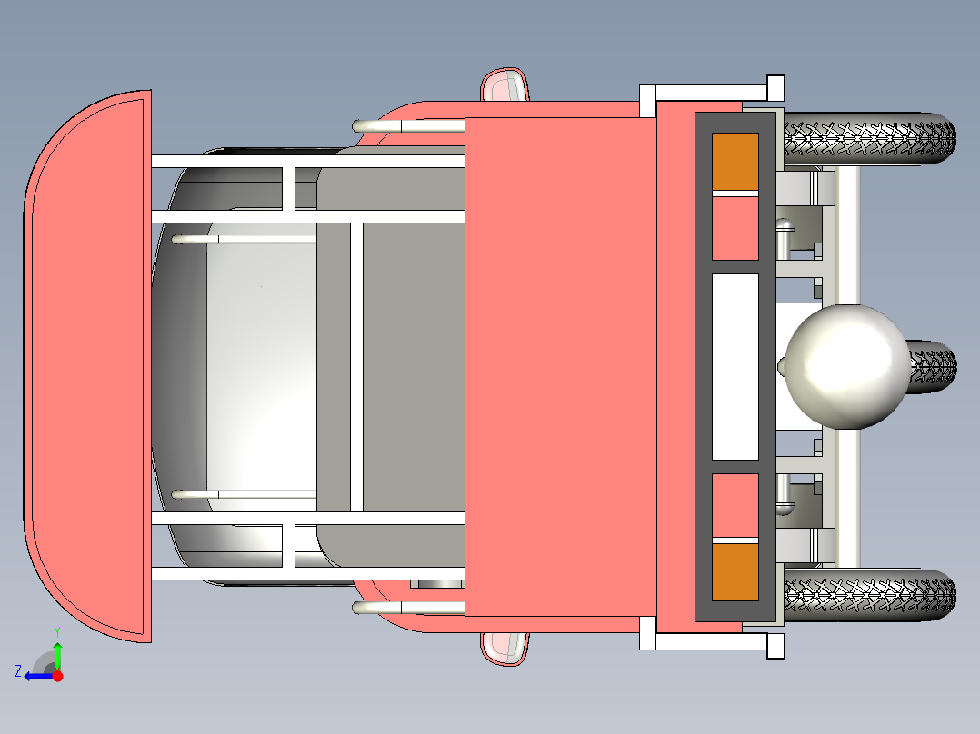 三轮货运车右视图