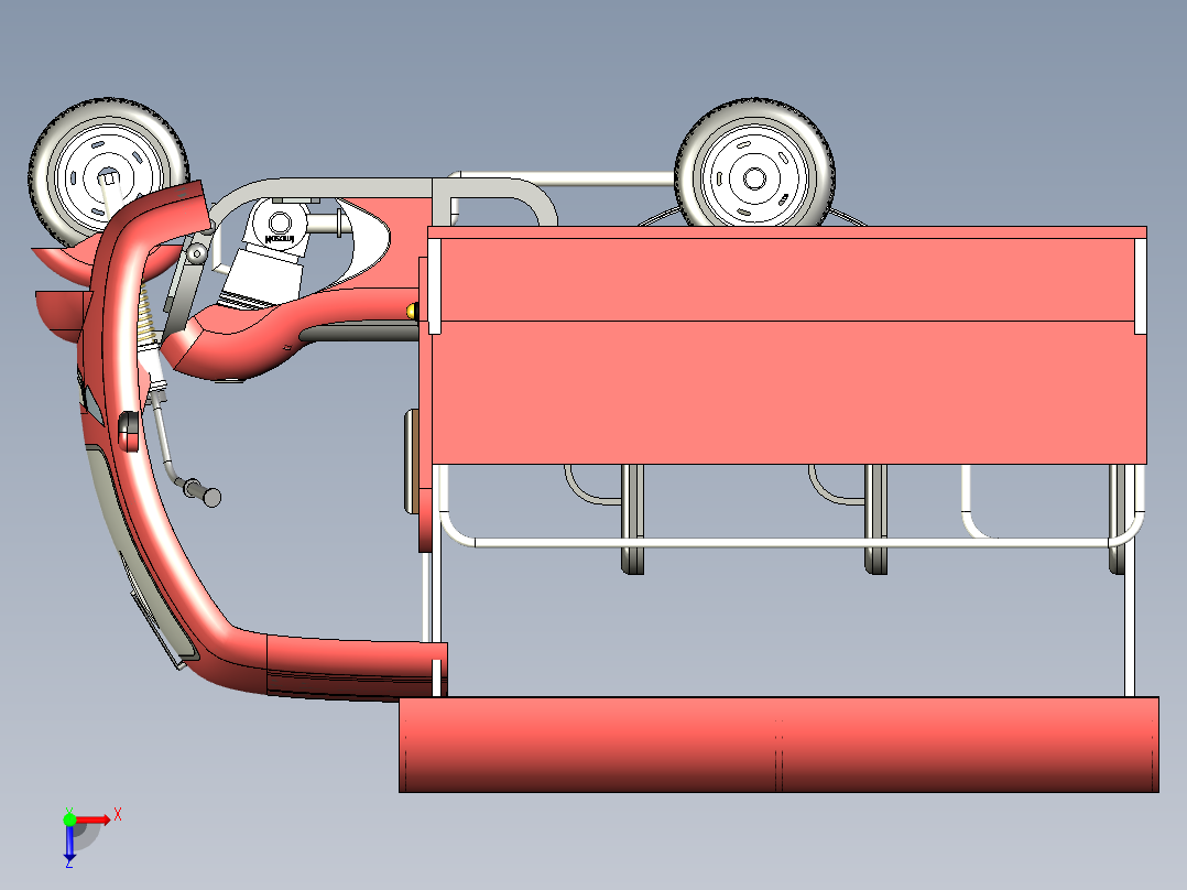 三轮货运车俯视图