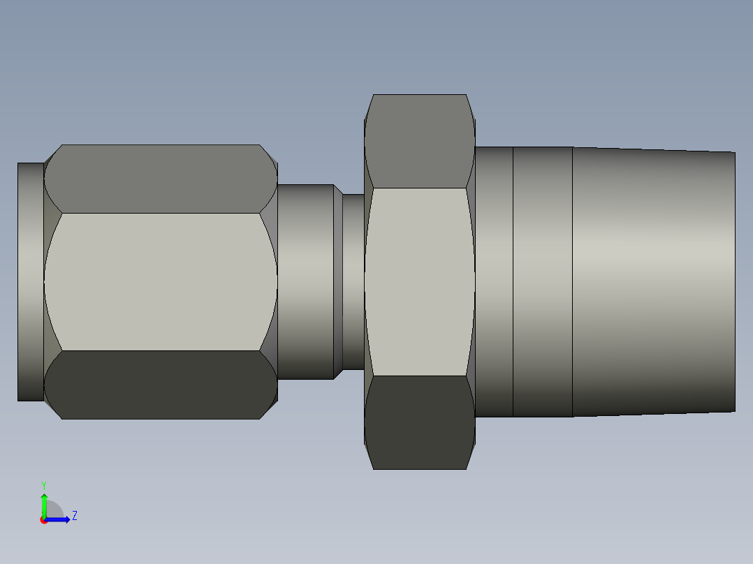 卡套式工业通用硬管接头6-8_fbu-s左视图