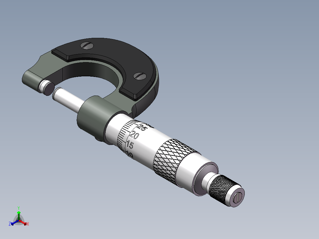 千分尺 ID 30061正等轴测图