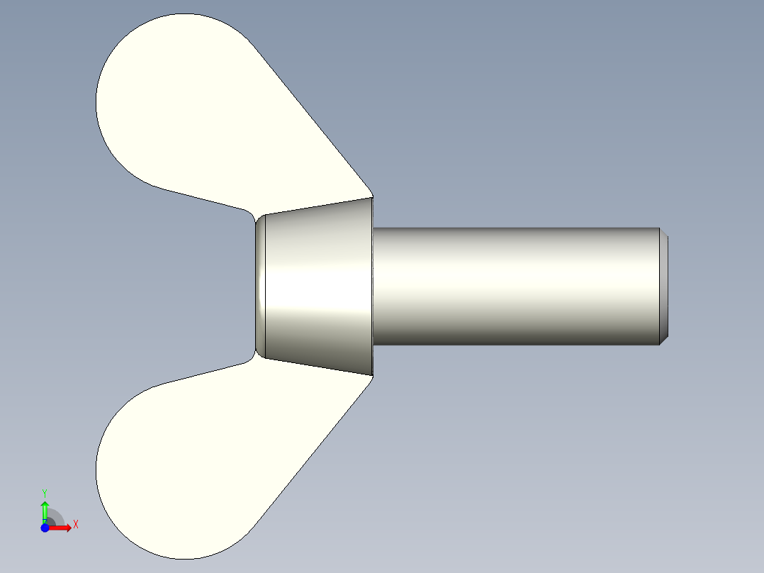 带耳螺钉-DIN_316_Wing_screws_24x3x60-51-37.5_110_9.4_56.5_24.stp前视图