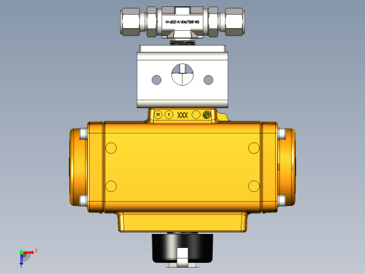 2通球阀，Parker B系列，带EL-O-Matic气动执行器、弹簧复位俯视缩略图