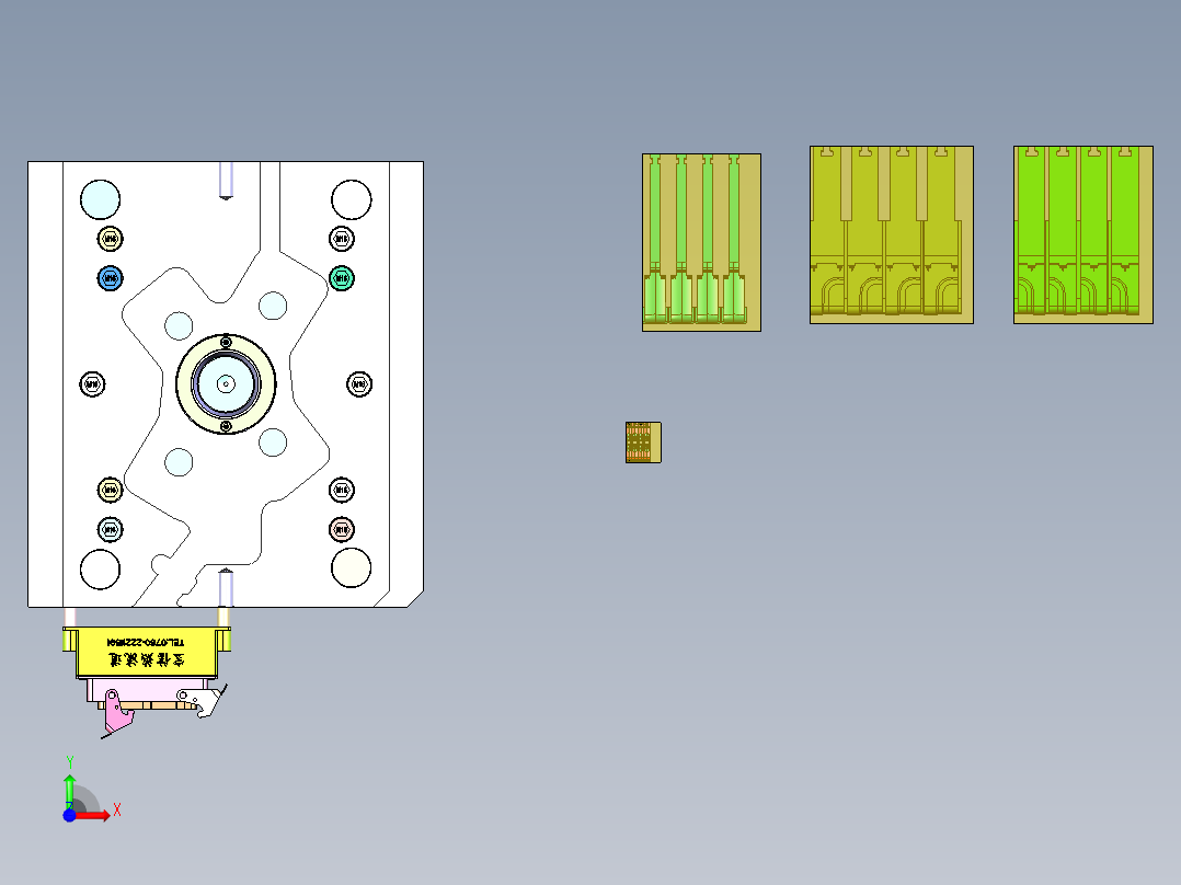 拖把座壳体（斜顶进胶+精定位）前视图