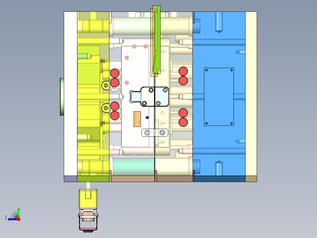 拖把座壳体（斜顶进胶+精定位）右视图
