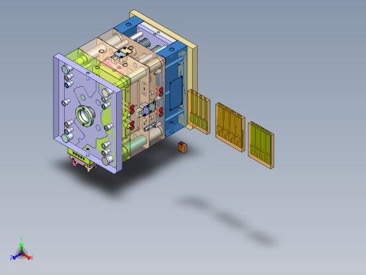 拖把座壳体（斜顶进胶+精定位）正等轴测缩略图