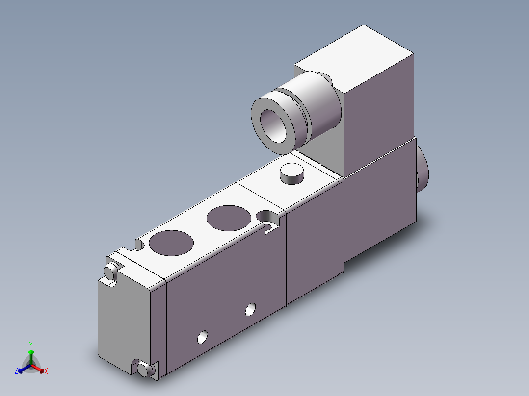 4V210-08-DC24V（单线圈）电磁阀正等轴测图