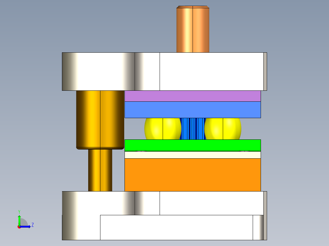 固定板落料模（CAD图+Proe三维）左视图