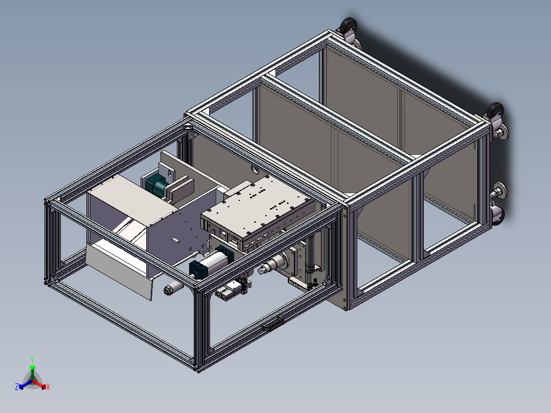 自动油管安装机（sw18可编辑+cad）正等轴测图