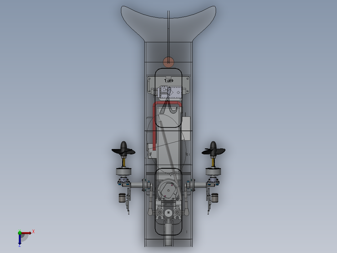 自制ROV遥控潜水艇gamma俯视图
