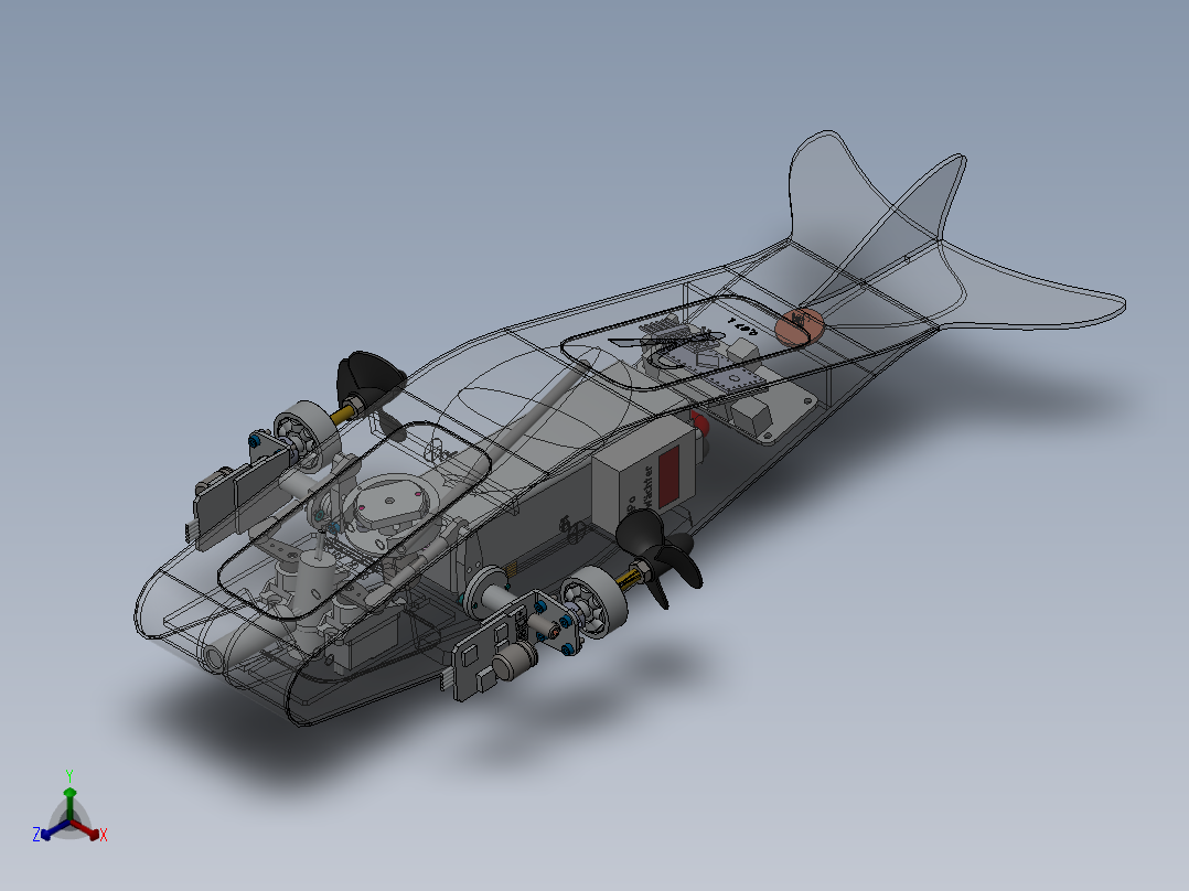 自制ROV遥控潜水艇gamma正等轴测图
