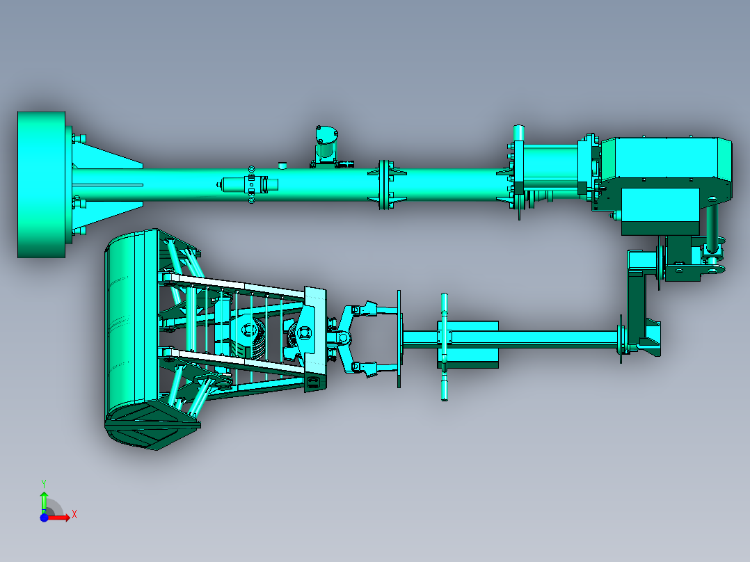 带有抓斗的肥料搬运助力机械臂前视图