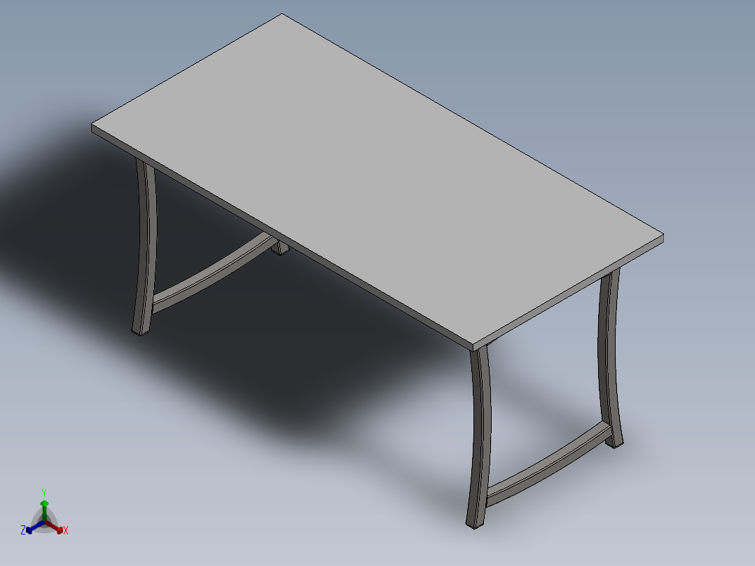 电脑桌(28)正等轴测图