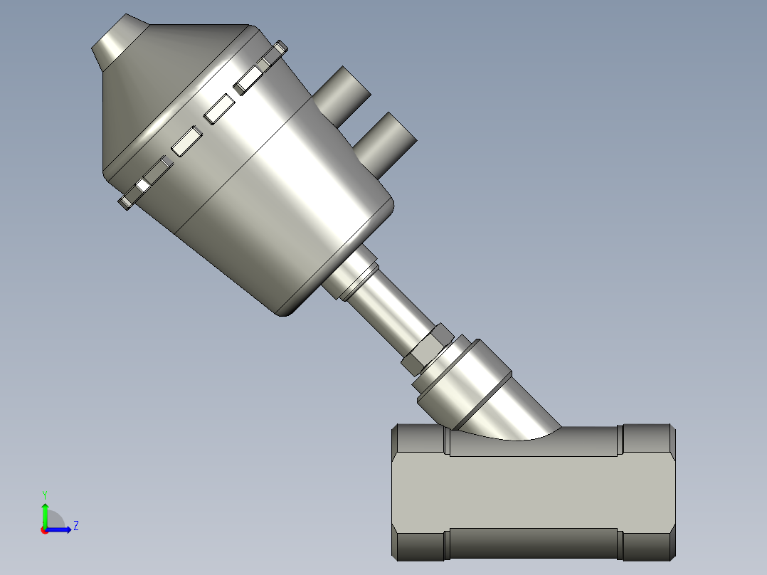 二位二通活塞式多介质角座阀系列25左视图